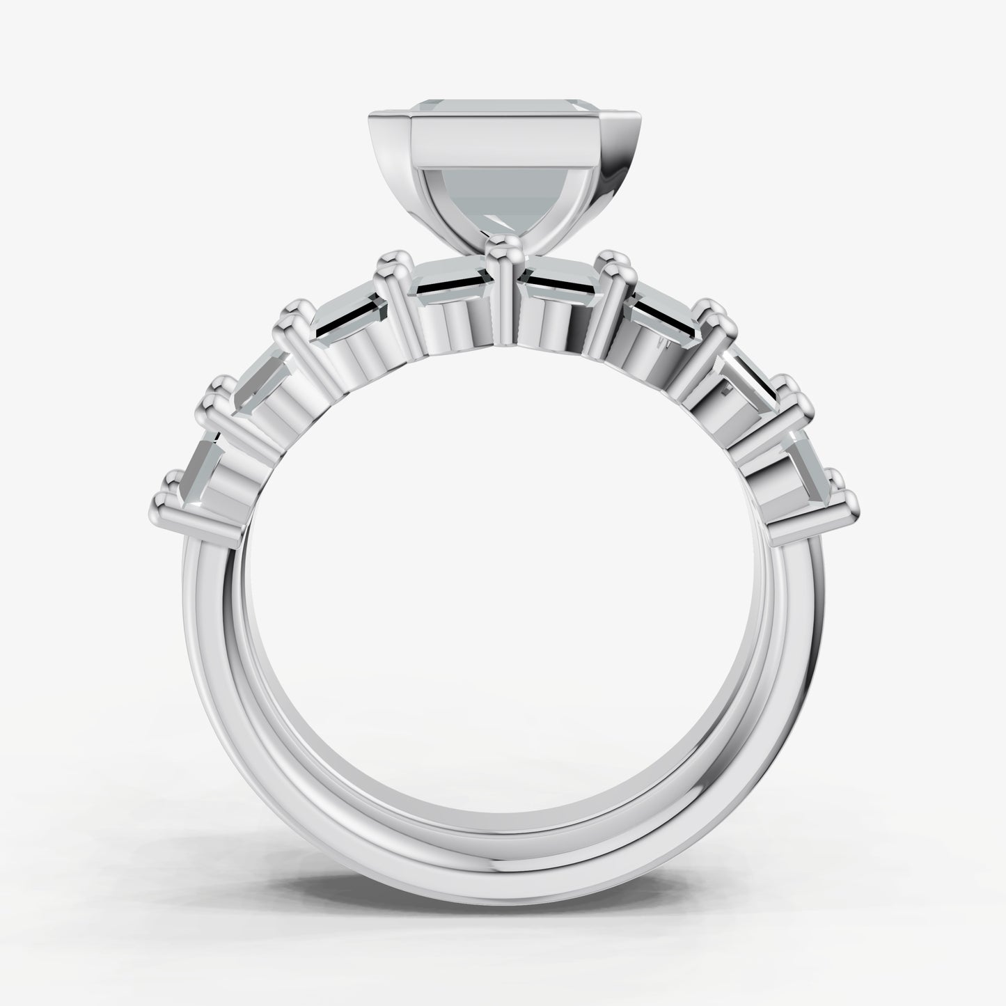 Radiant Bezel Set Solitaire Engagement Ring