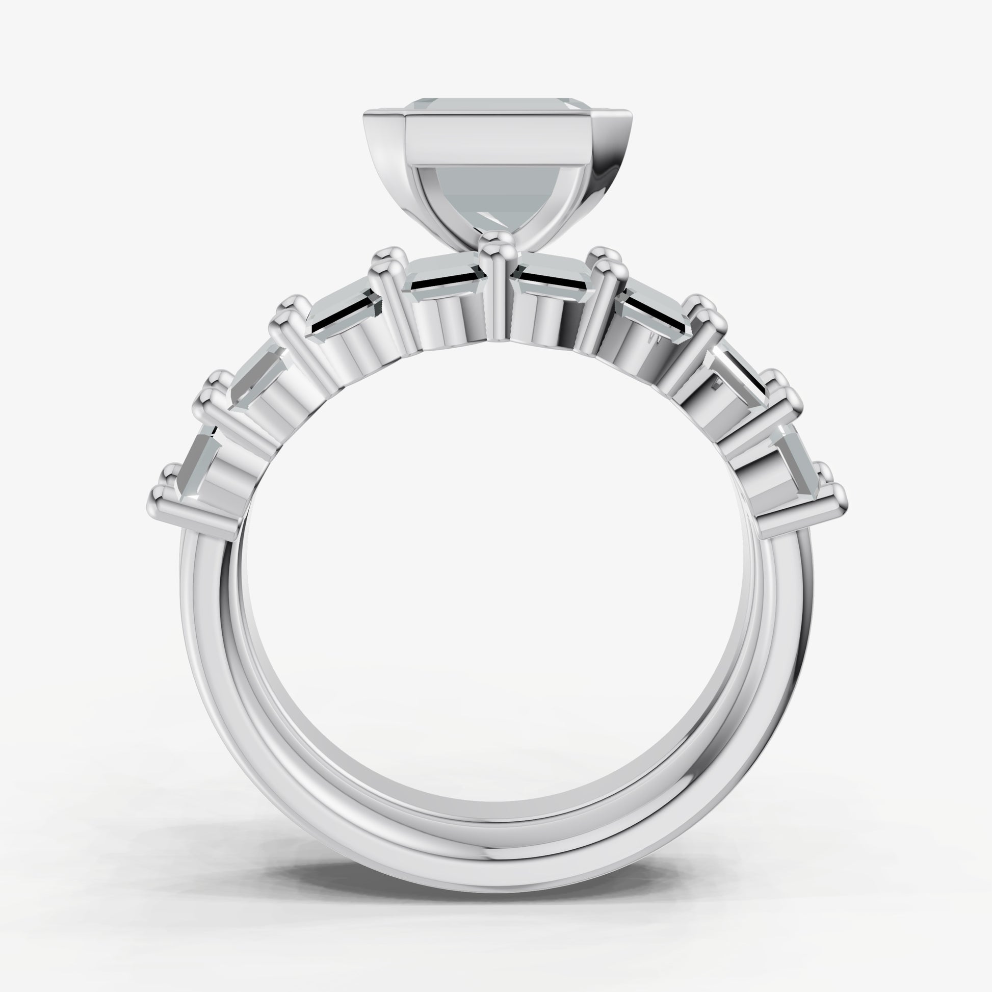 Radiant Bezel Set Solitaire Engagement Ring