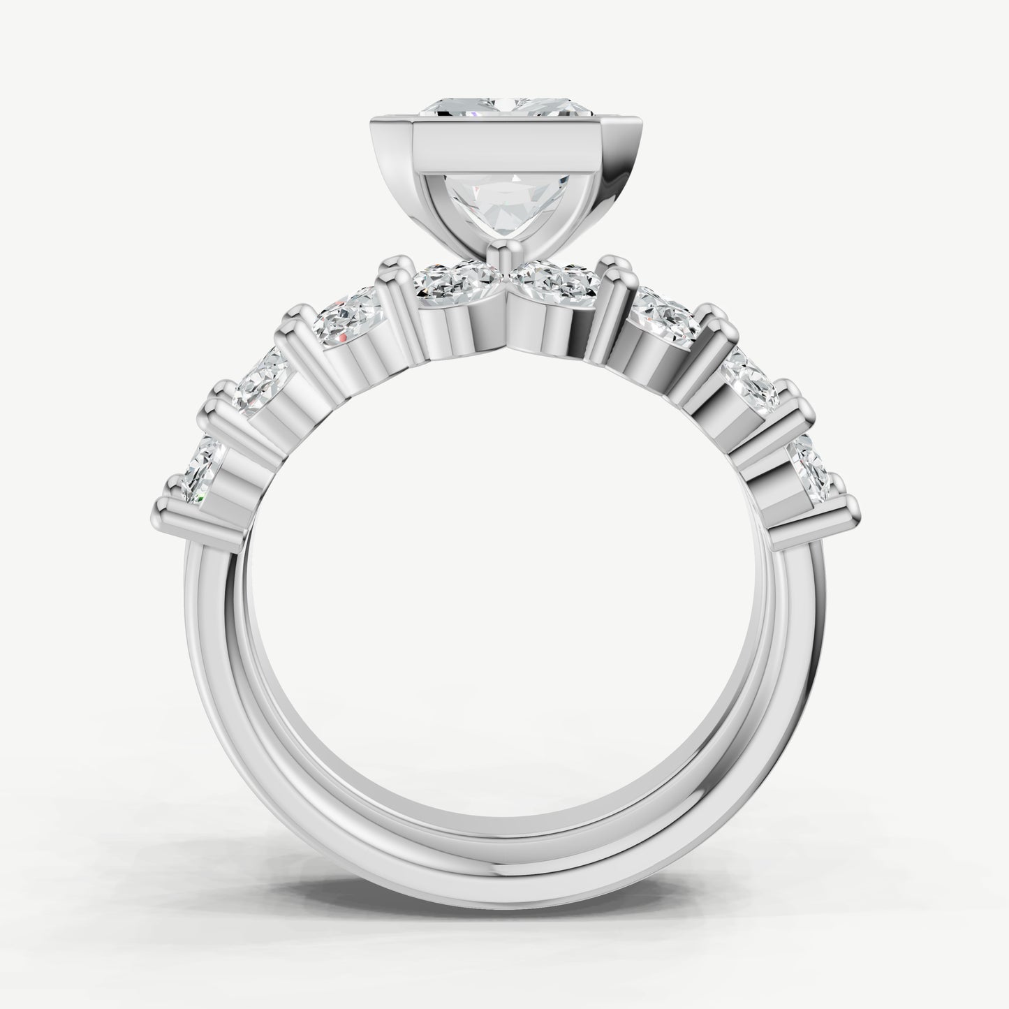 Radiant Bezel Set Solitaire Engagement Ring