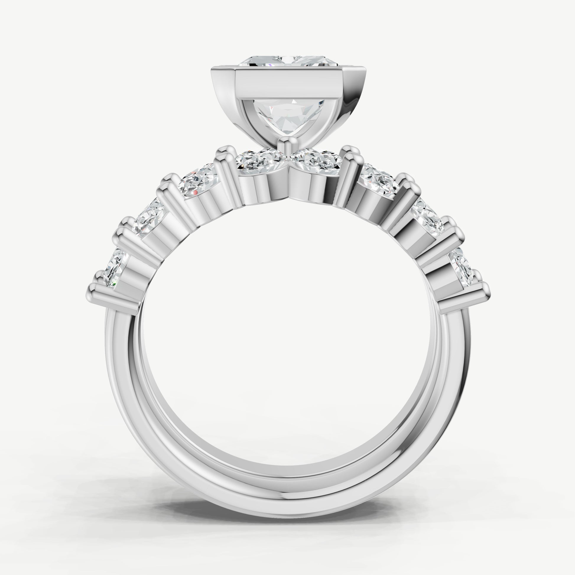 Radiant Bezel Set Solitaire Engagement Ring