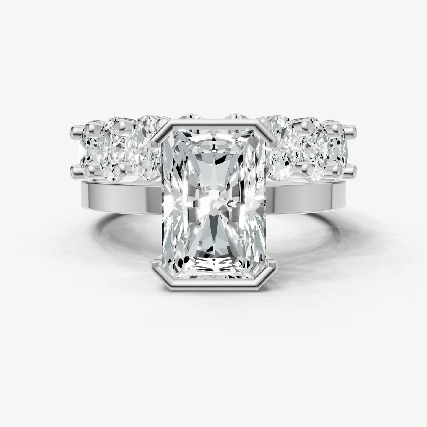 Radiant Bezel Set Solitaire Engagement Ring