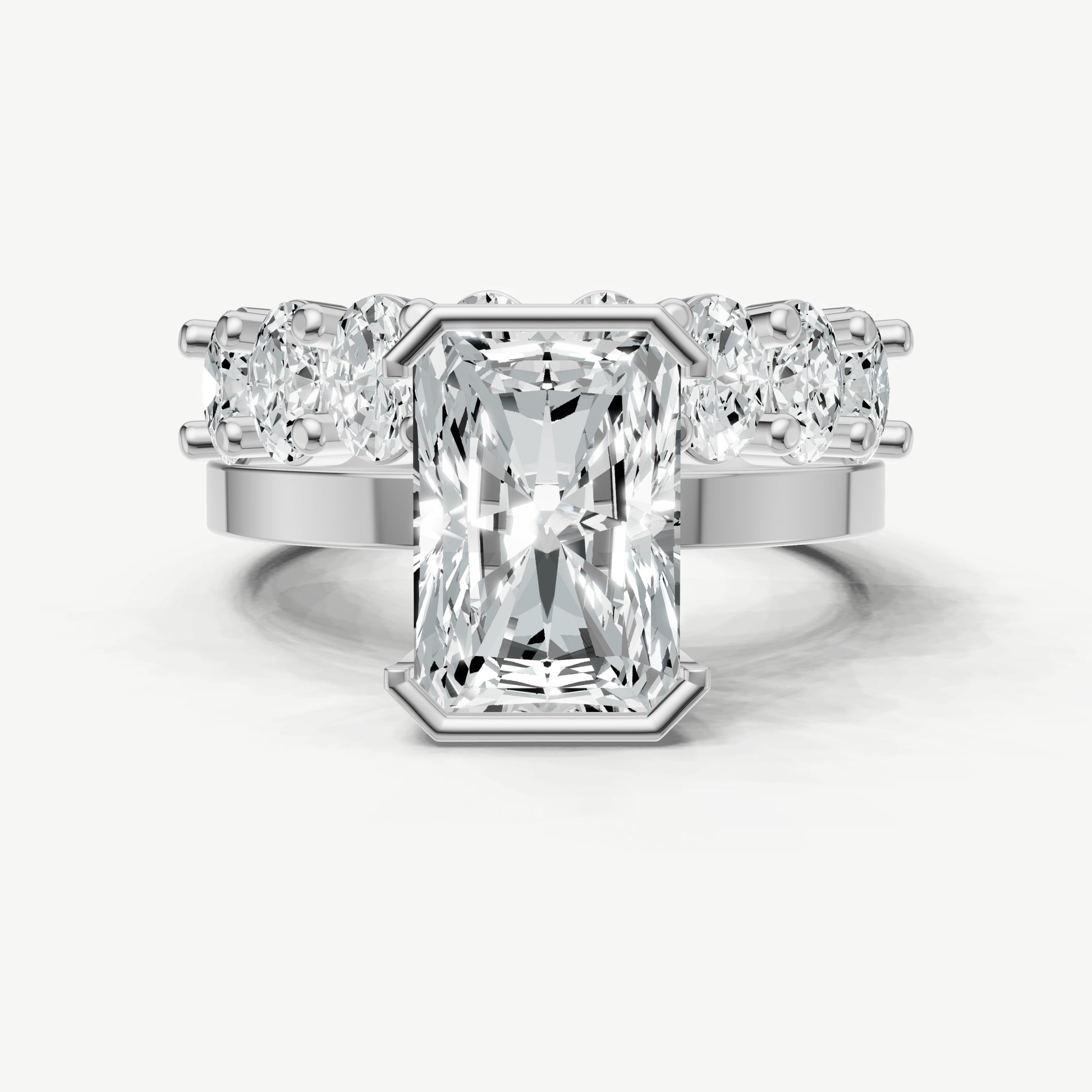 Radiant Bezel Set Solitaire Engagement Ring