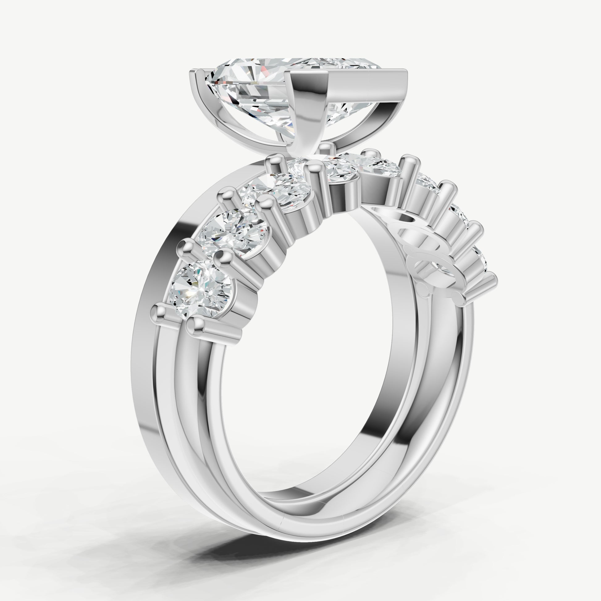 Radiant Bezel Set Solitaire Engagement Ring