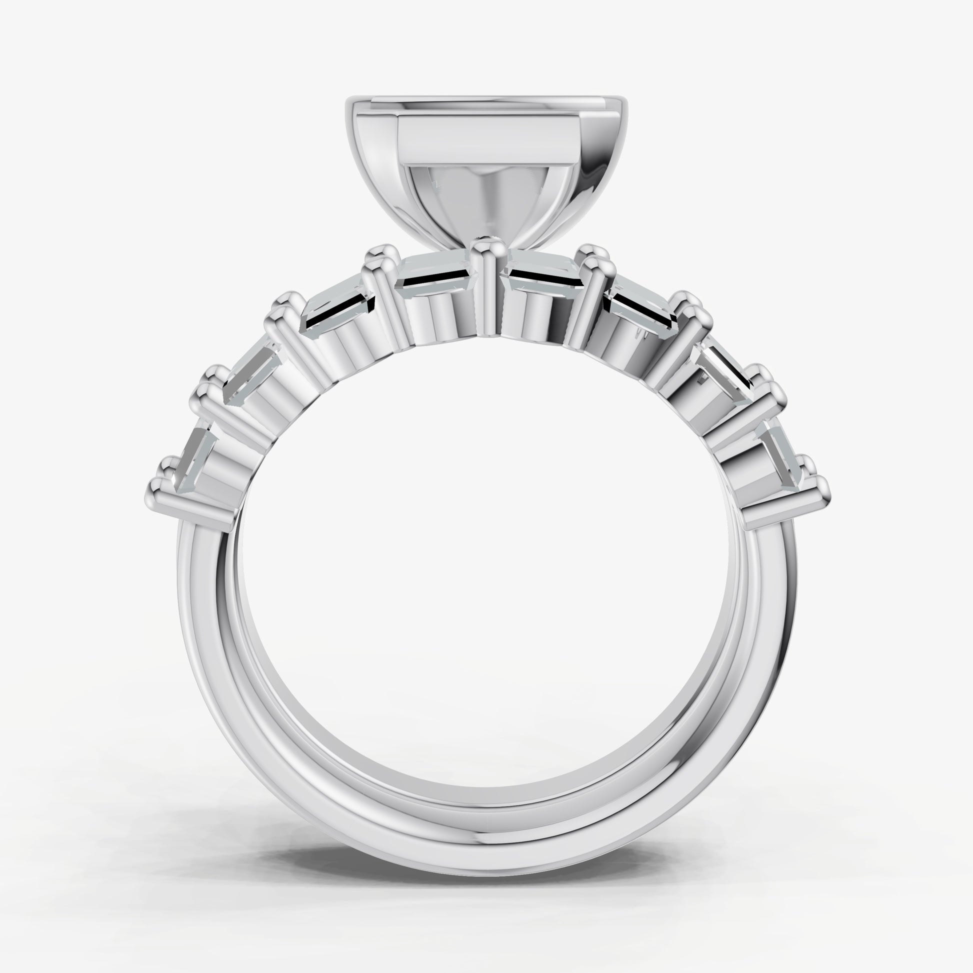 Radiant Bezel Set Solitaire Engagement Ring