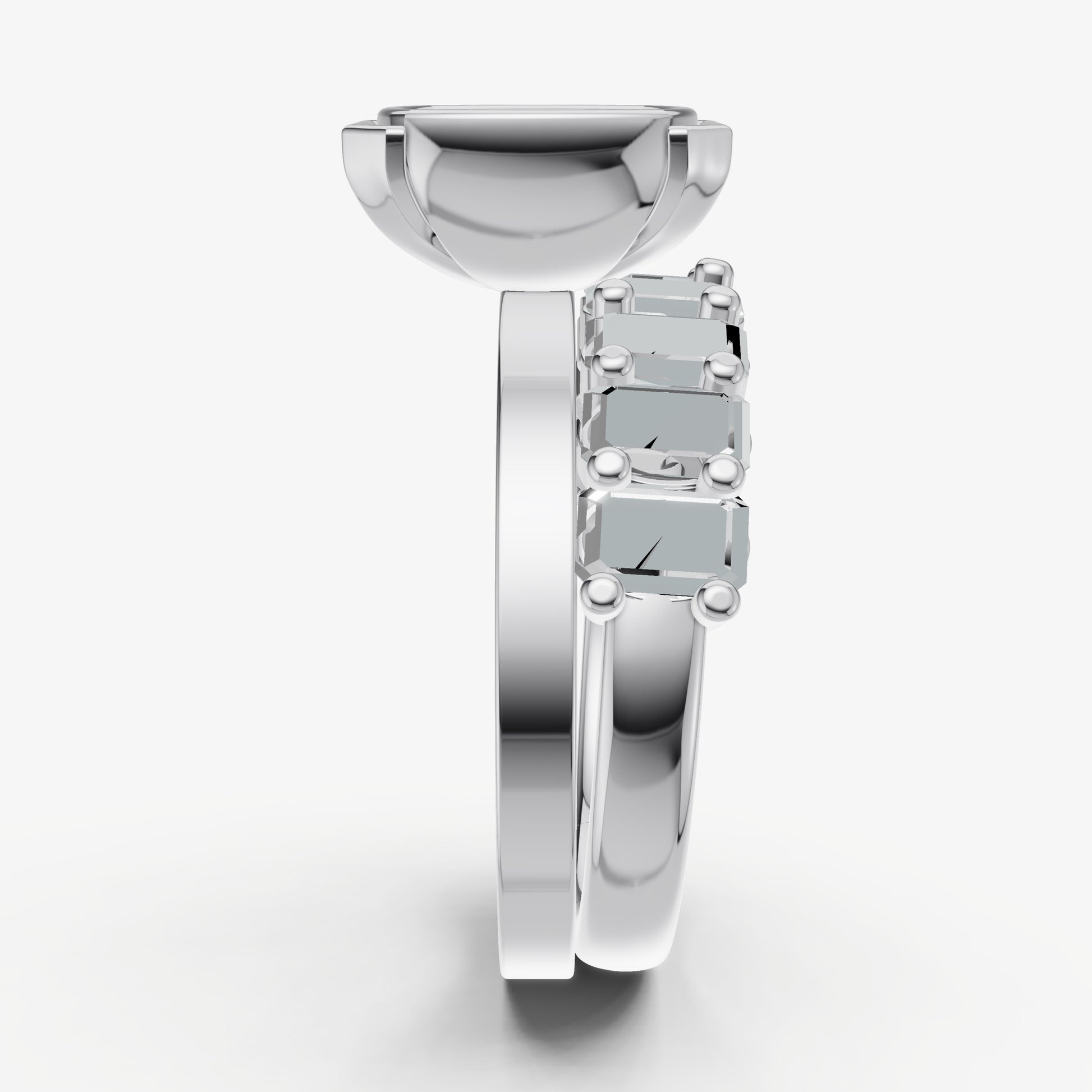 Radiant Bezel Set Solitaire Engagement Ring