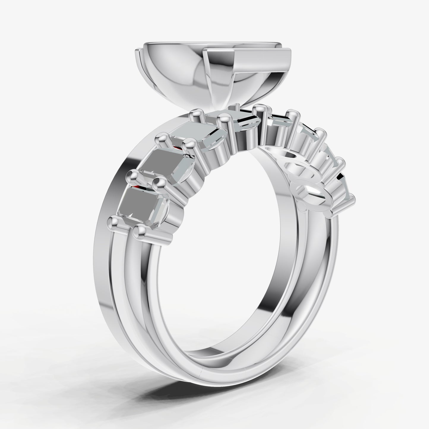 Radiant Bezel Set Solitaire Engagement Ring