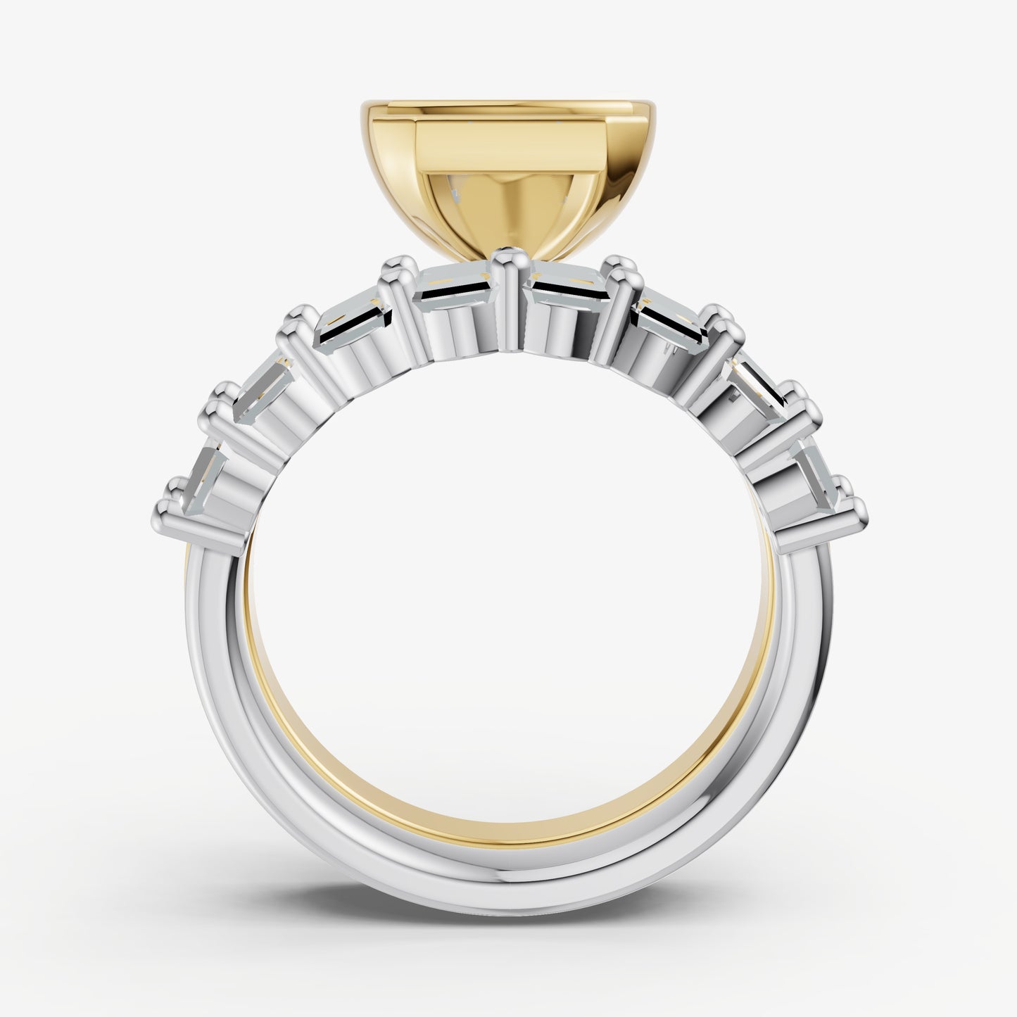 Radiant Bezel Set Solitaire Engagement Ring