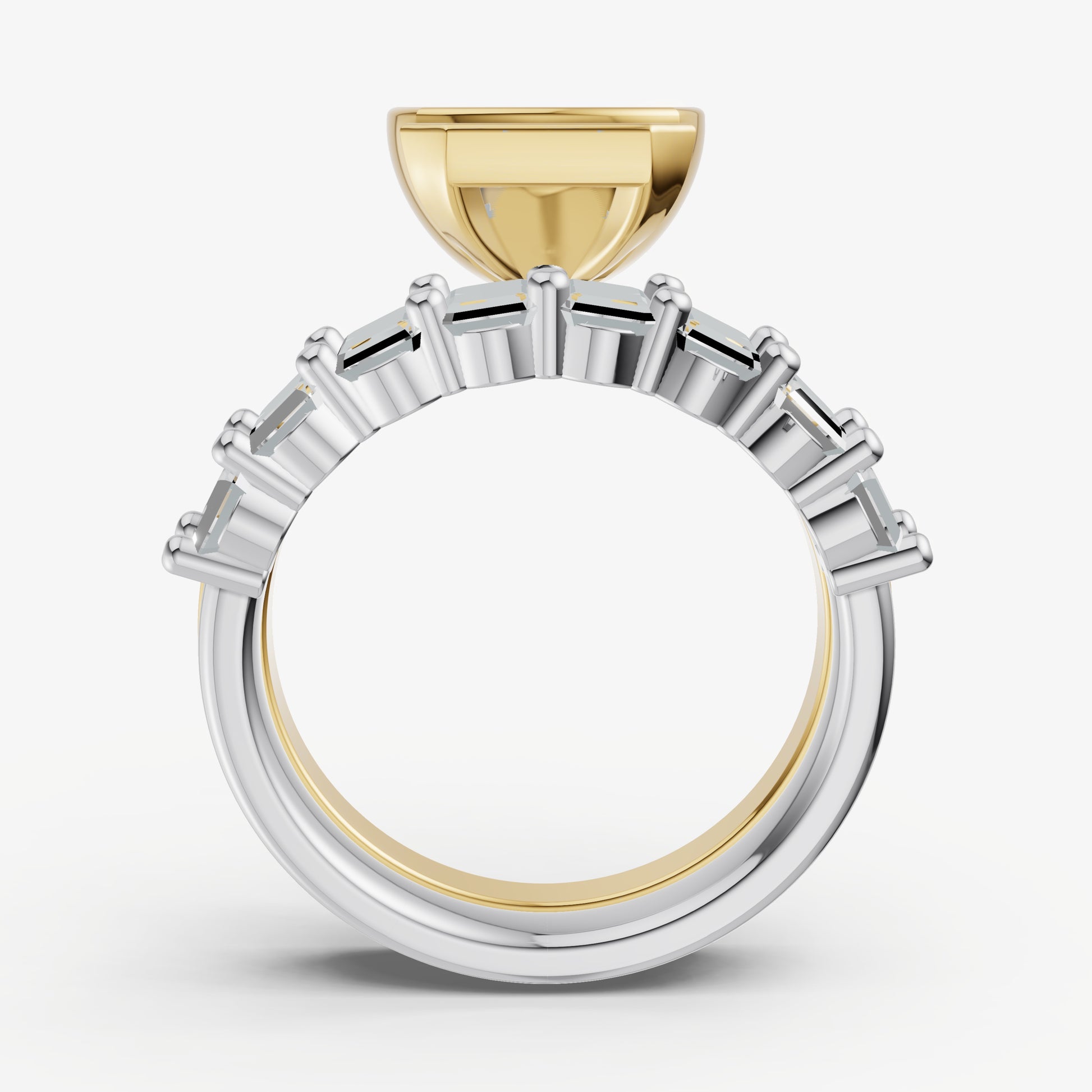 Radiant Bezel Set Solitaire Engagement Ring