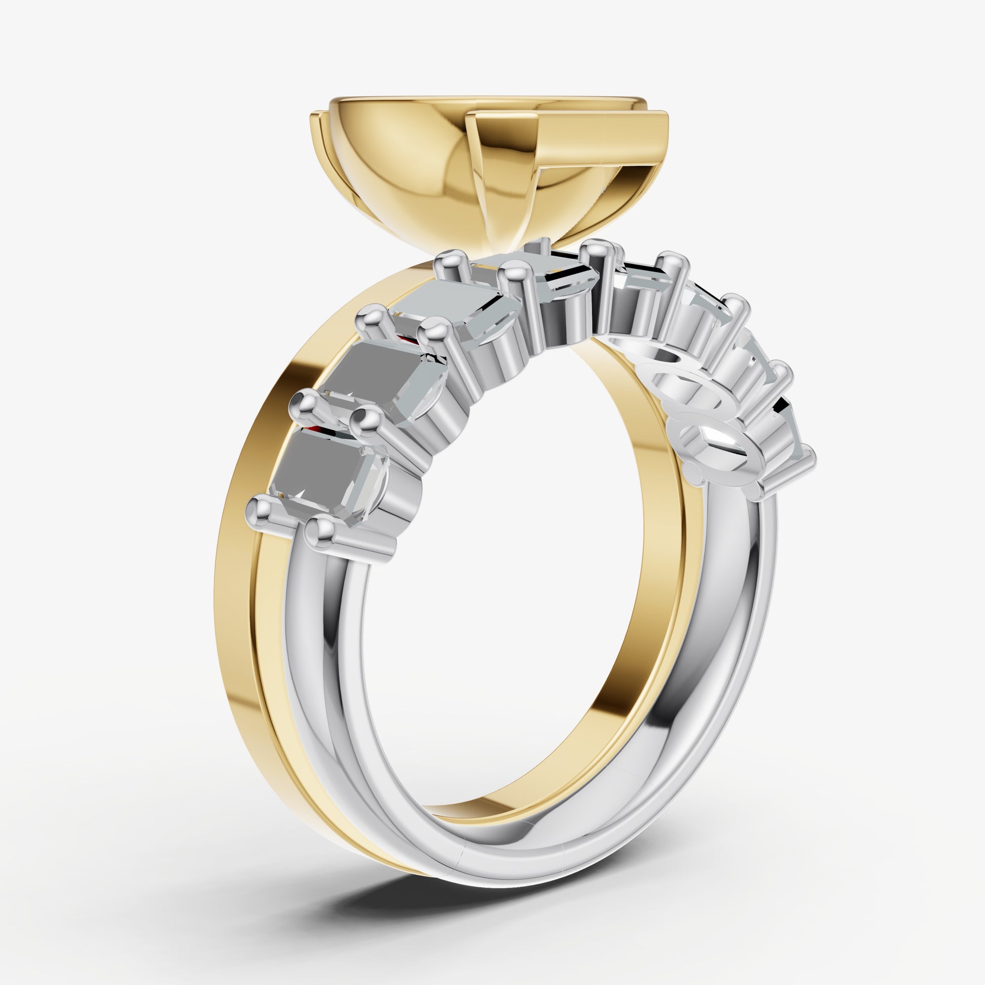 Radiant Bezel Set Solitaire Engagement Ring