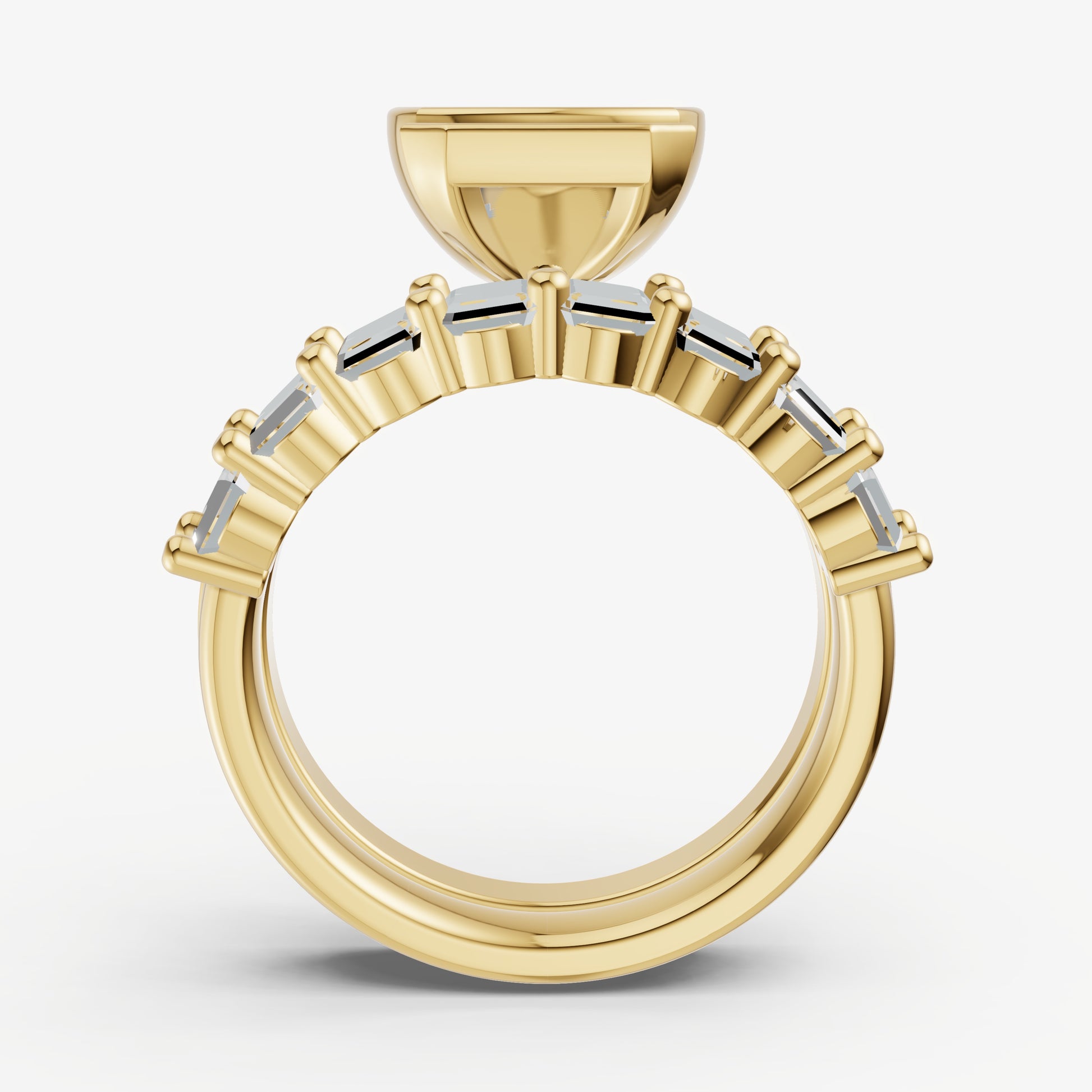 Radiant Bezel Set Solitaire Engagement Ring