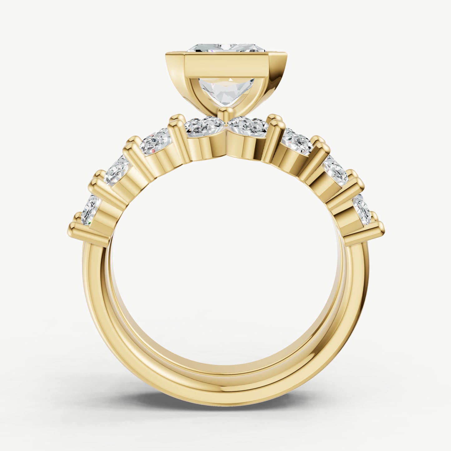 Radiant Bezel Set Solitaire Engagement Ring