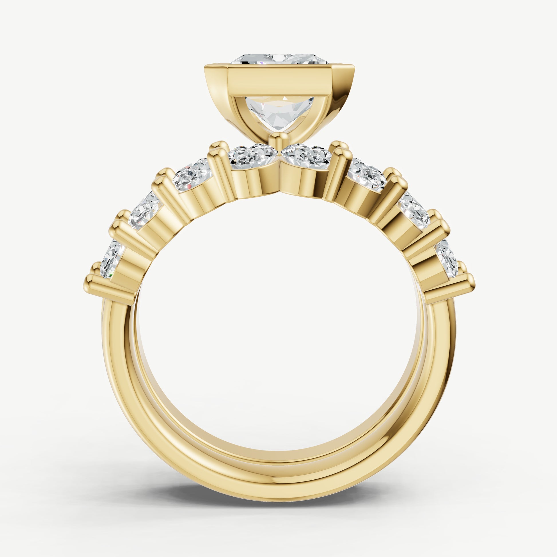 Radiant Bezel Set Solitaire Engagement Ring