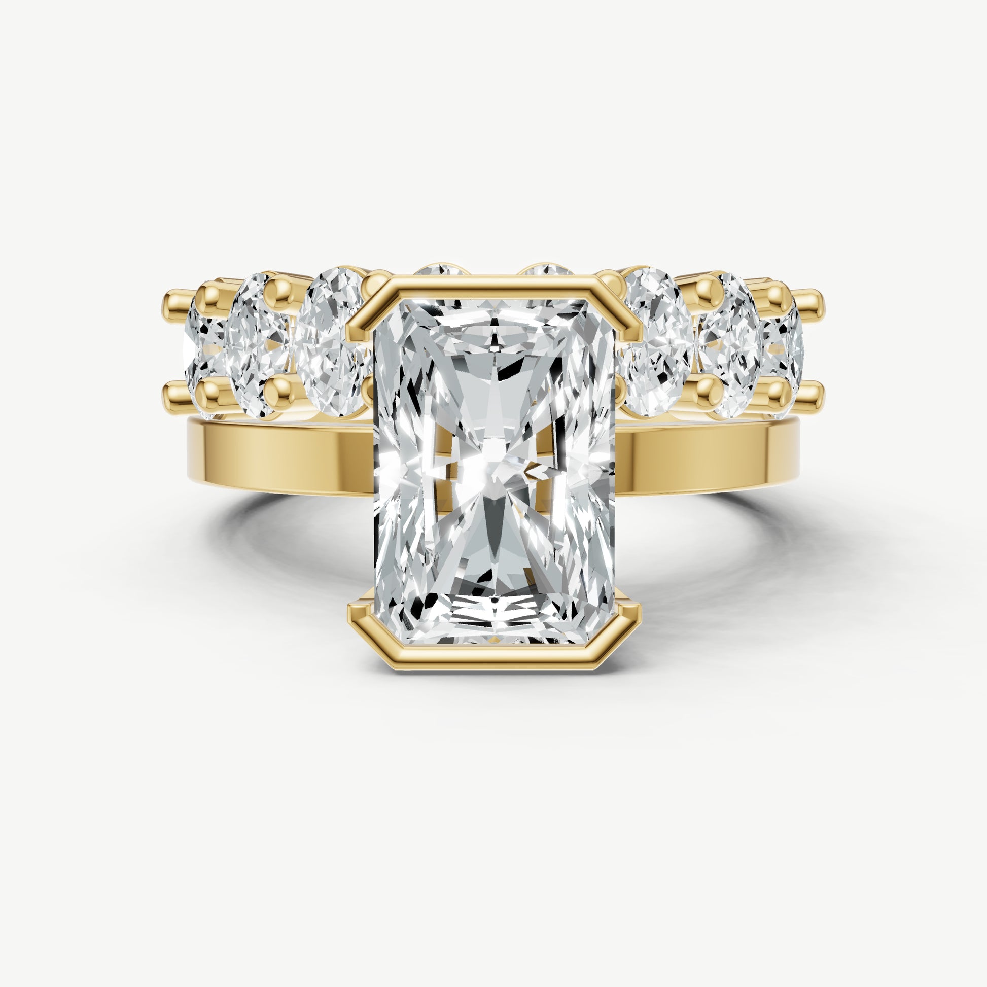 Radiant Bezel Set Solitaire Engagement Ring