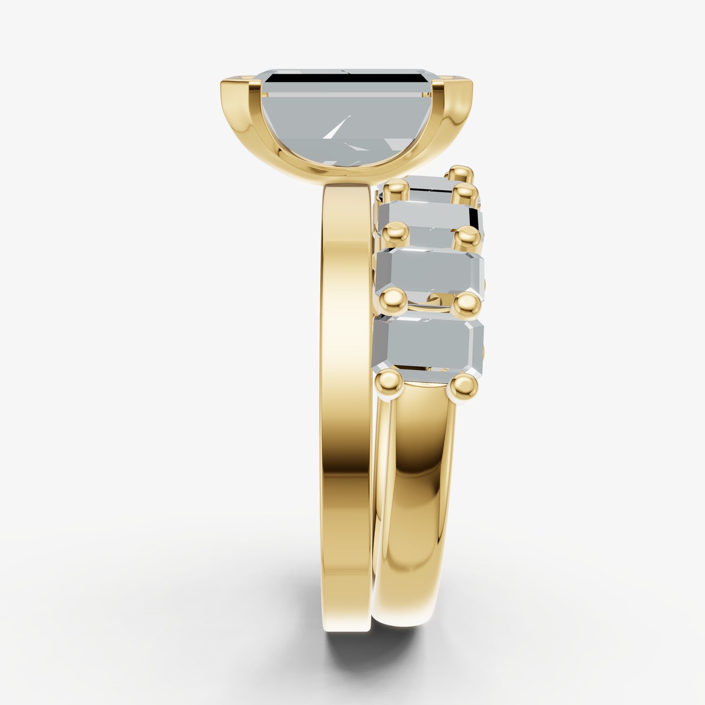 Radiant Bezel Set Solitaire Engagement Ring