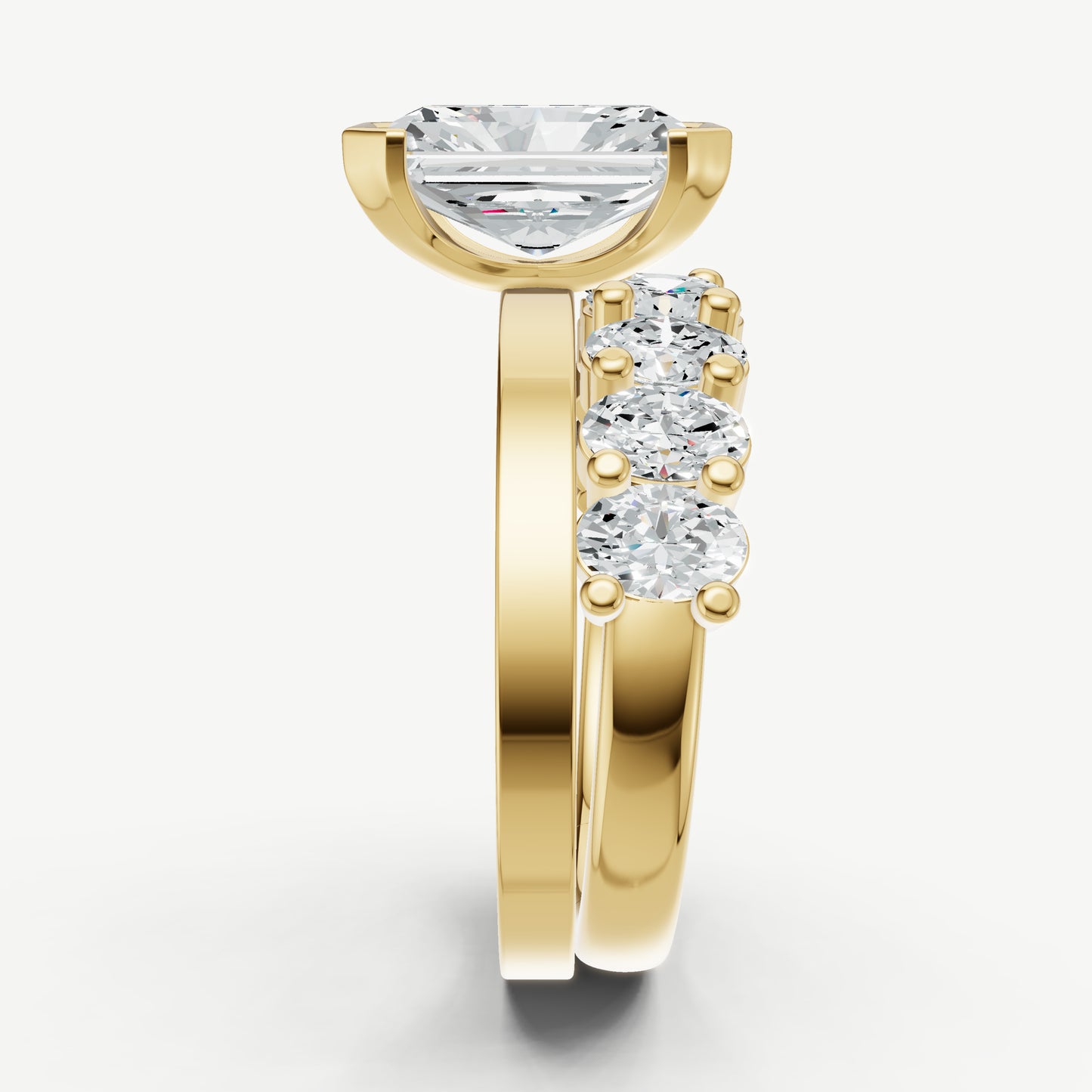 Radiant Bezel Set Solitaire Engagement Ring
