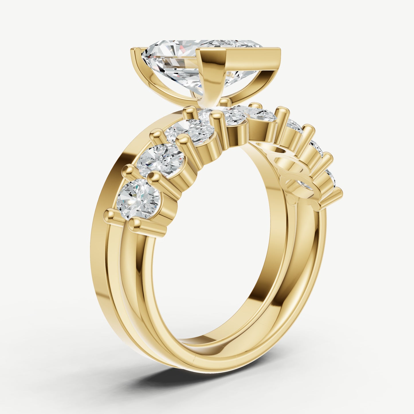 Radiant Bezel Set Solitaire Engagement Ring