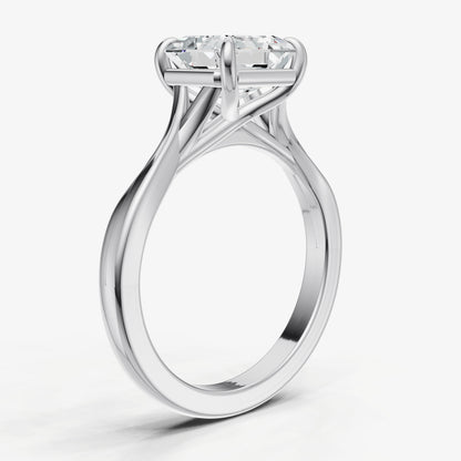 Asscher Twist Band Solitaire Engagement Ring