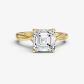 Asscher Twist Band Solitaire Engagement Ring