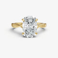 Elongated Cushion Twist Band Solitaire Engagement Ring