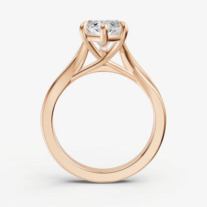 Marquise Twist Band Solitaire Engagement Ring