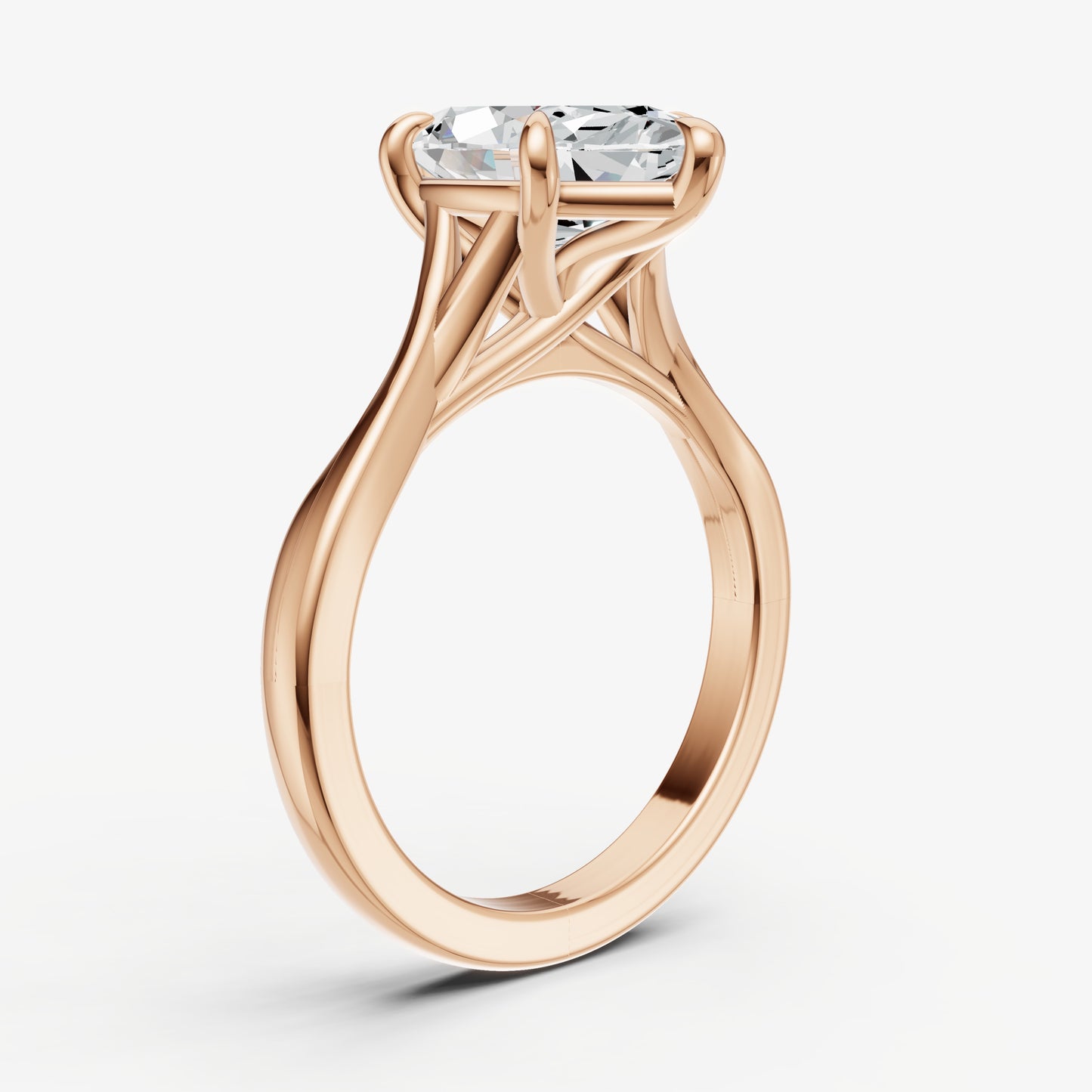 Marquise Twist Band Solitaire Engagement Ring