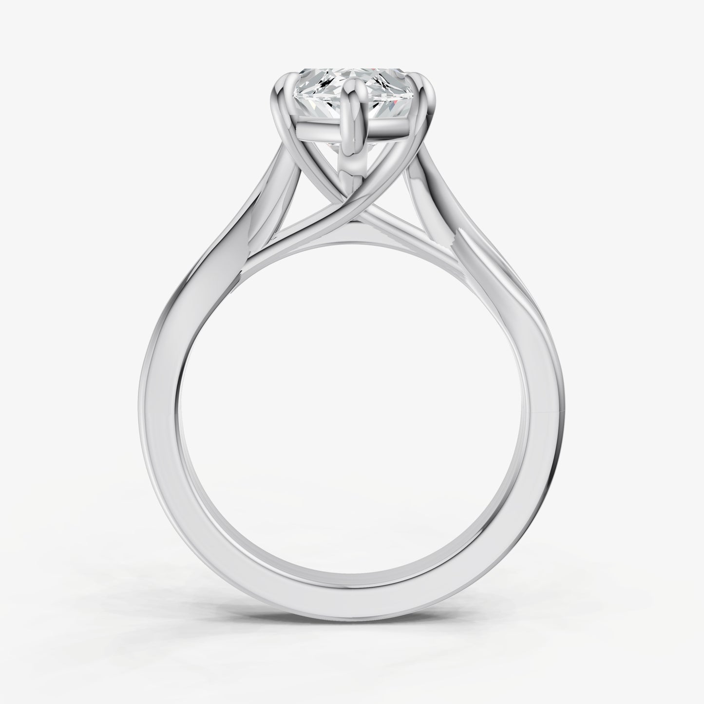 Marquise Twist Band Solitaire Engagement Ring