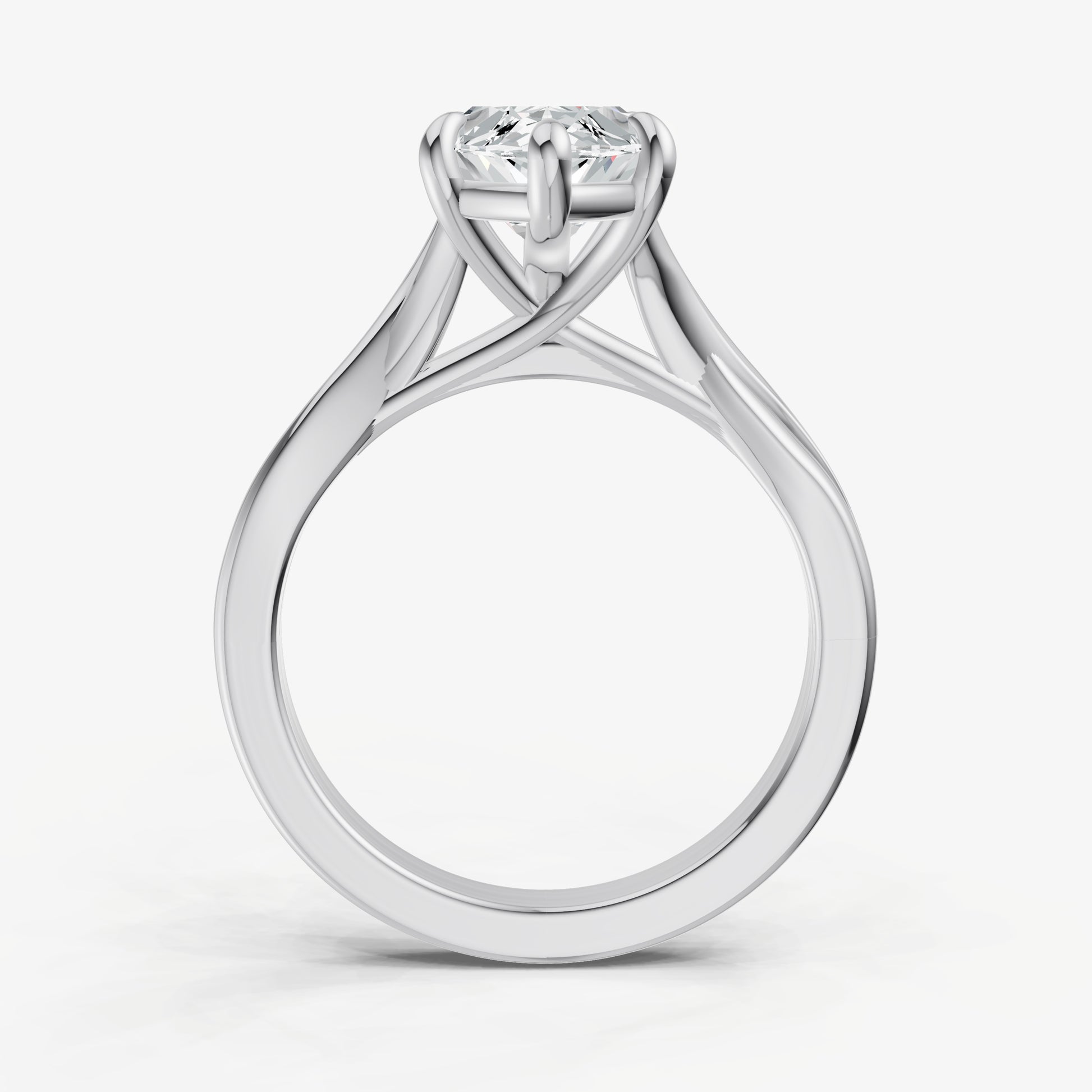 Marquise Twist Band Solitaire Engagement Ring
