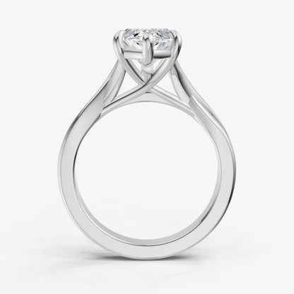 Marquise Twist Band Solitaire Engagement Ring