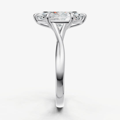 Marquise Twist Band Solitaire Engagement Ring