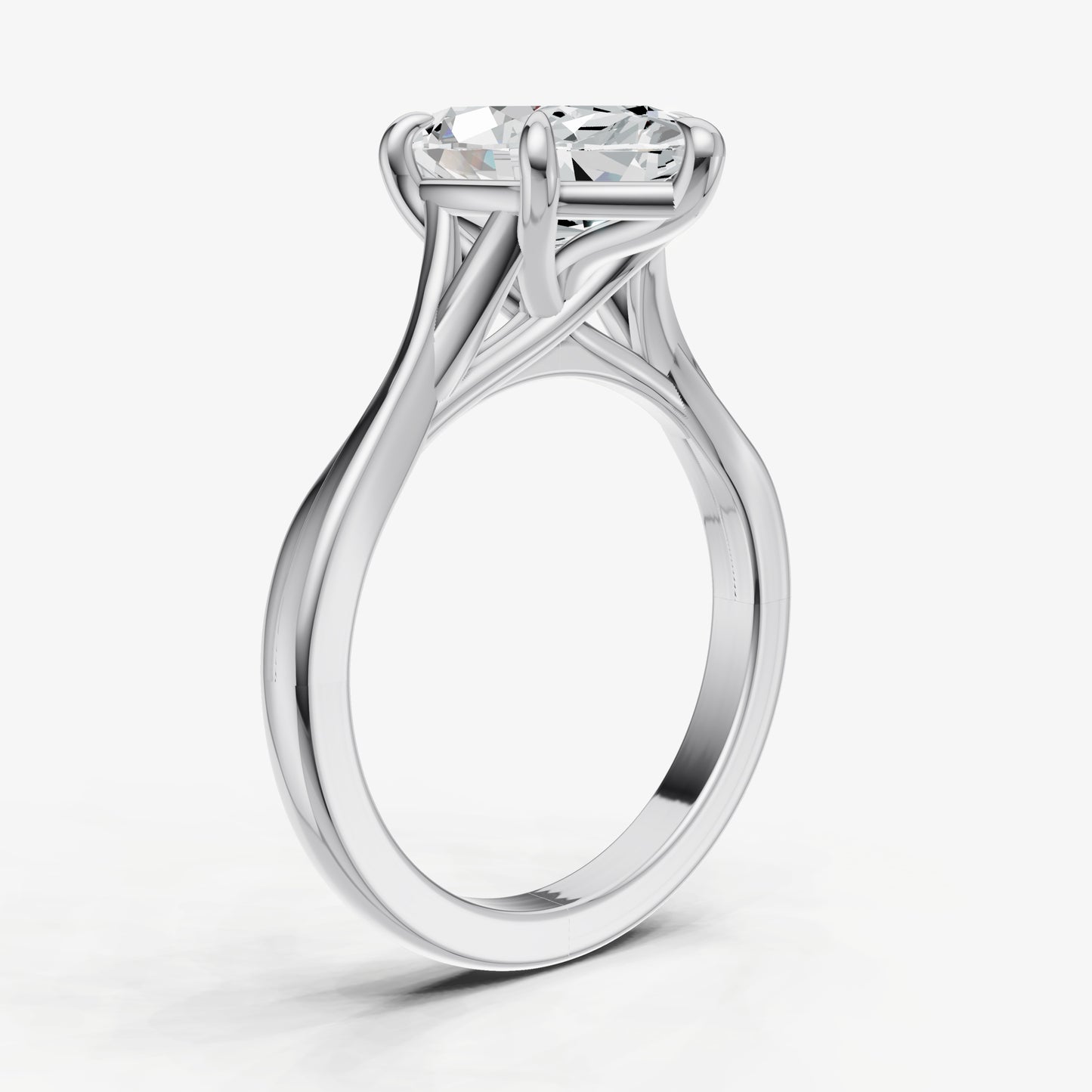 Marquise Twist Band Solitaire Engagement Ring