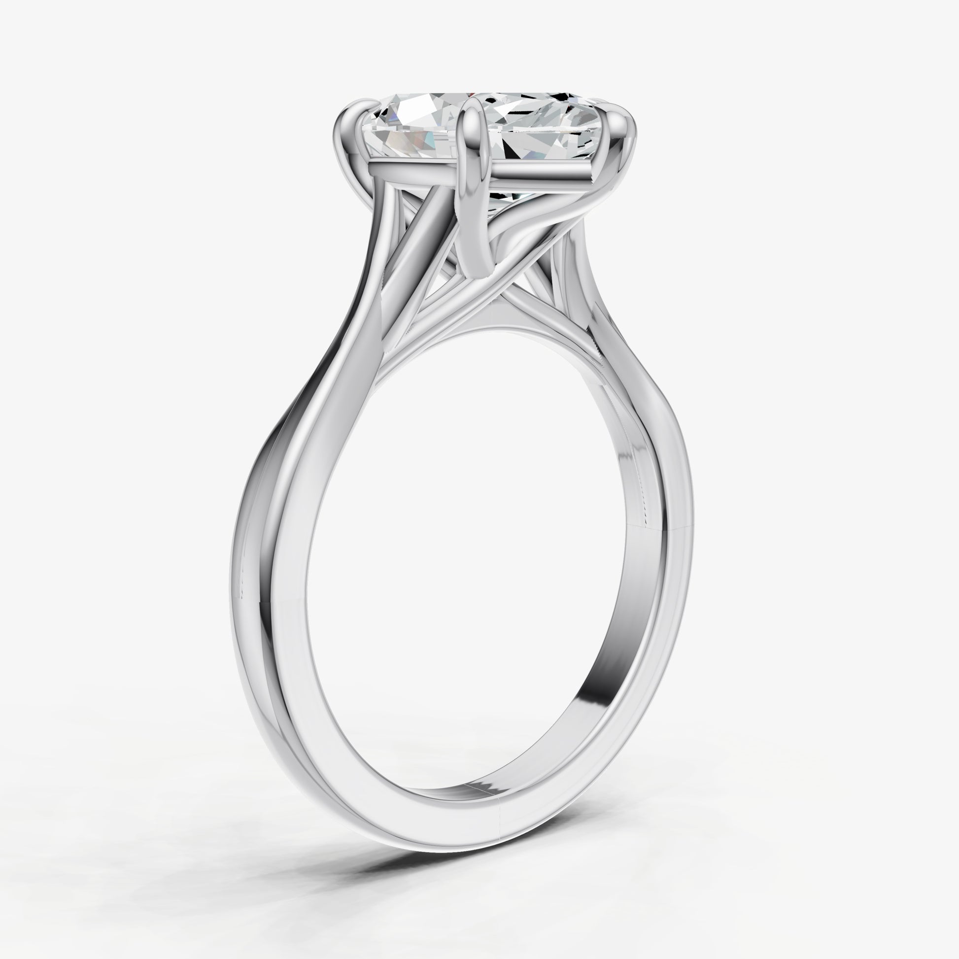 Marquise Twist Band Solitaire Engagement Ring