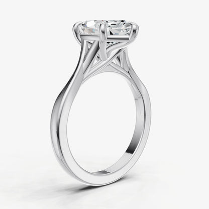 Marquise Twist Band Solitaire Engagement Ring