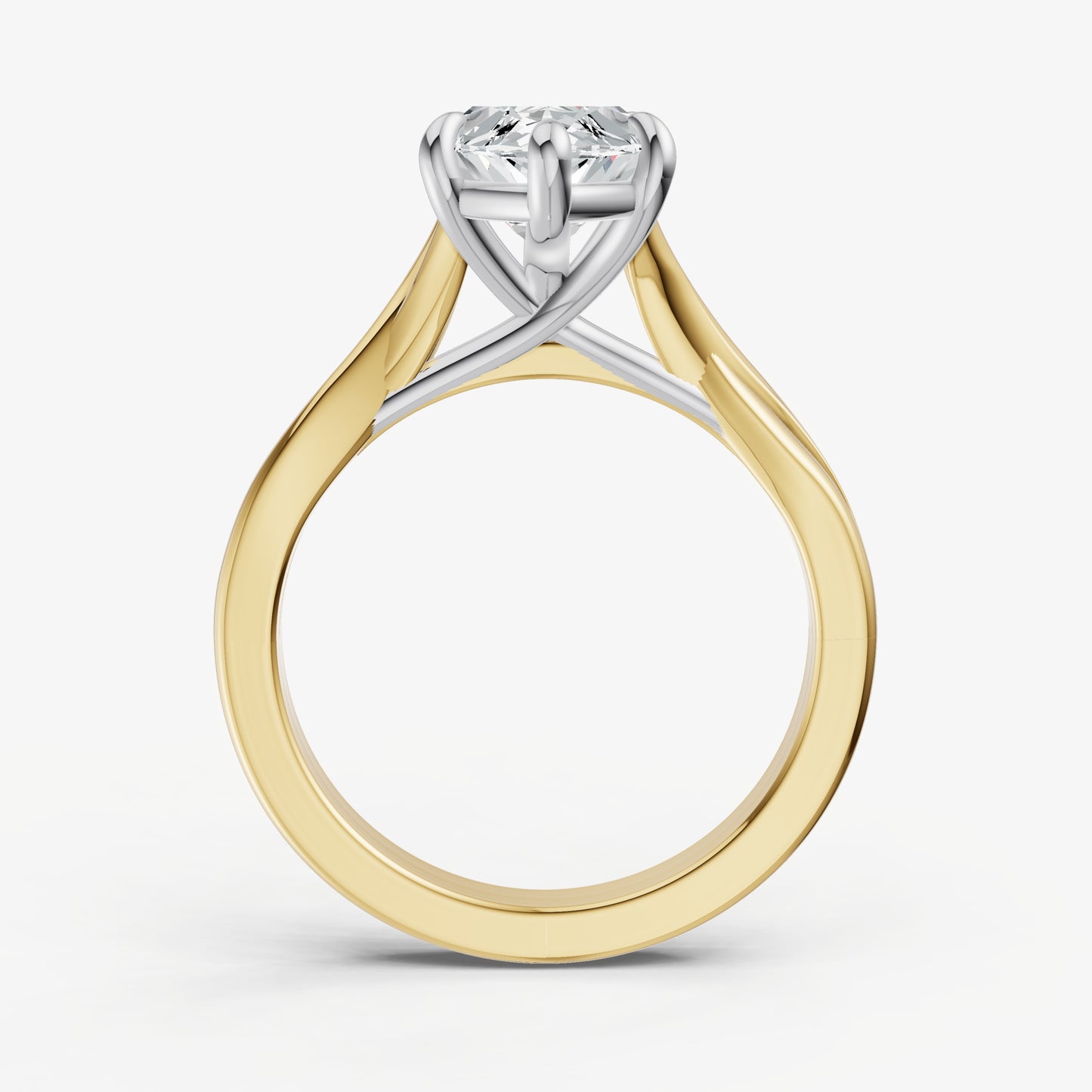 Marquise Twist Band Solitaire Engagement Ring