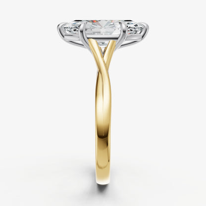 Marquise Twist Band Solitaire Engagement Ring