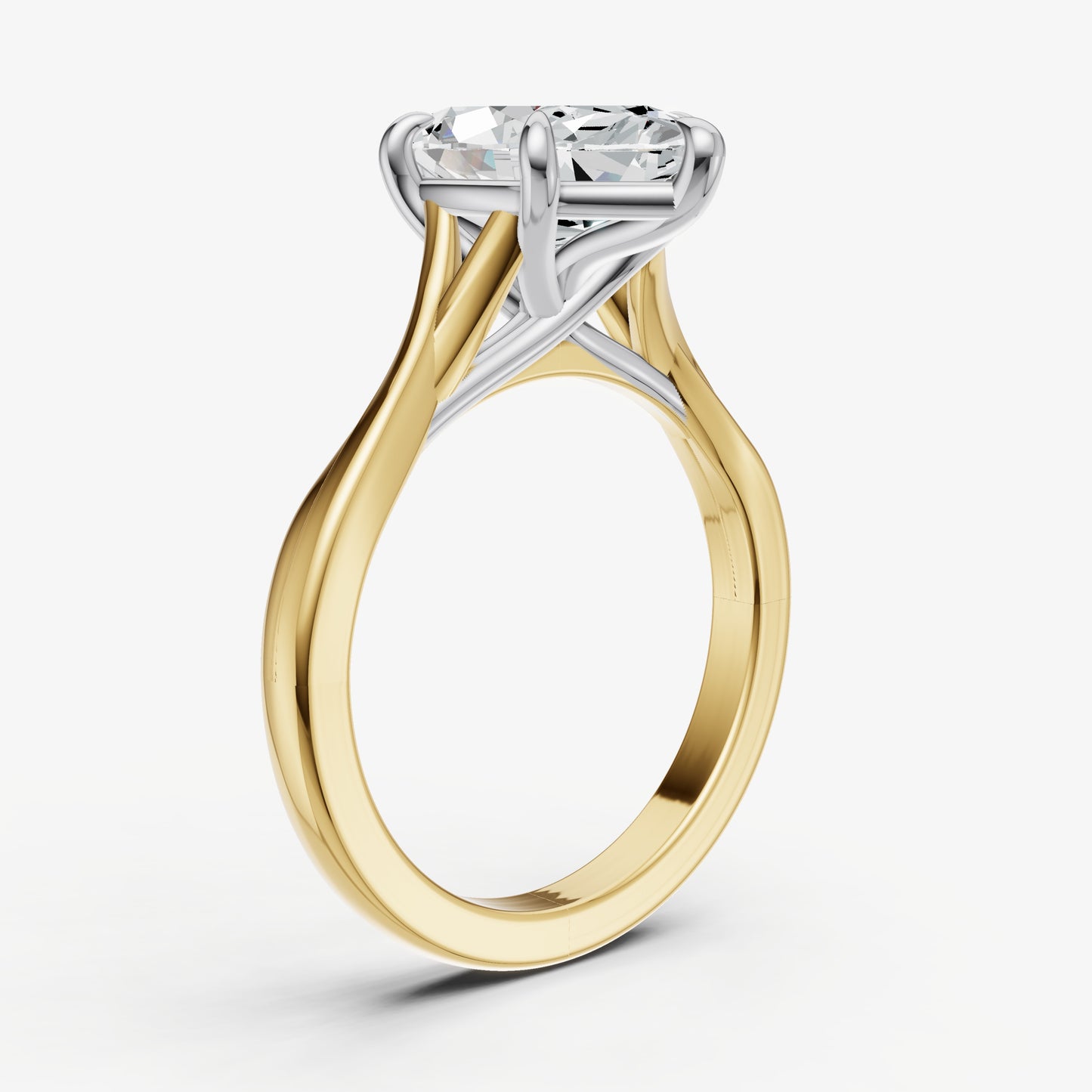 Marquise Twist Band Solitaire Engagement Ring