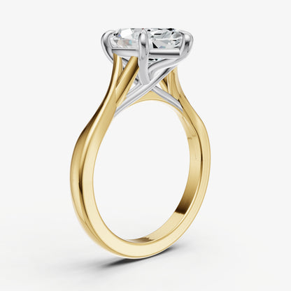 Marquise Twist Band Solitaire Engagement Ring