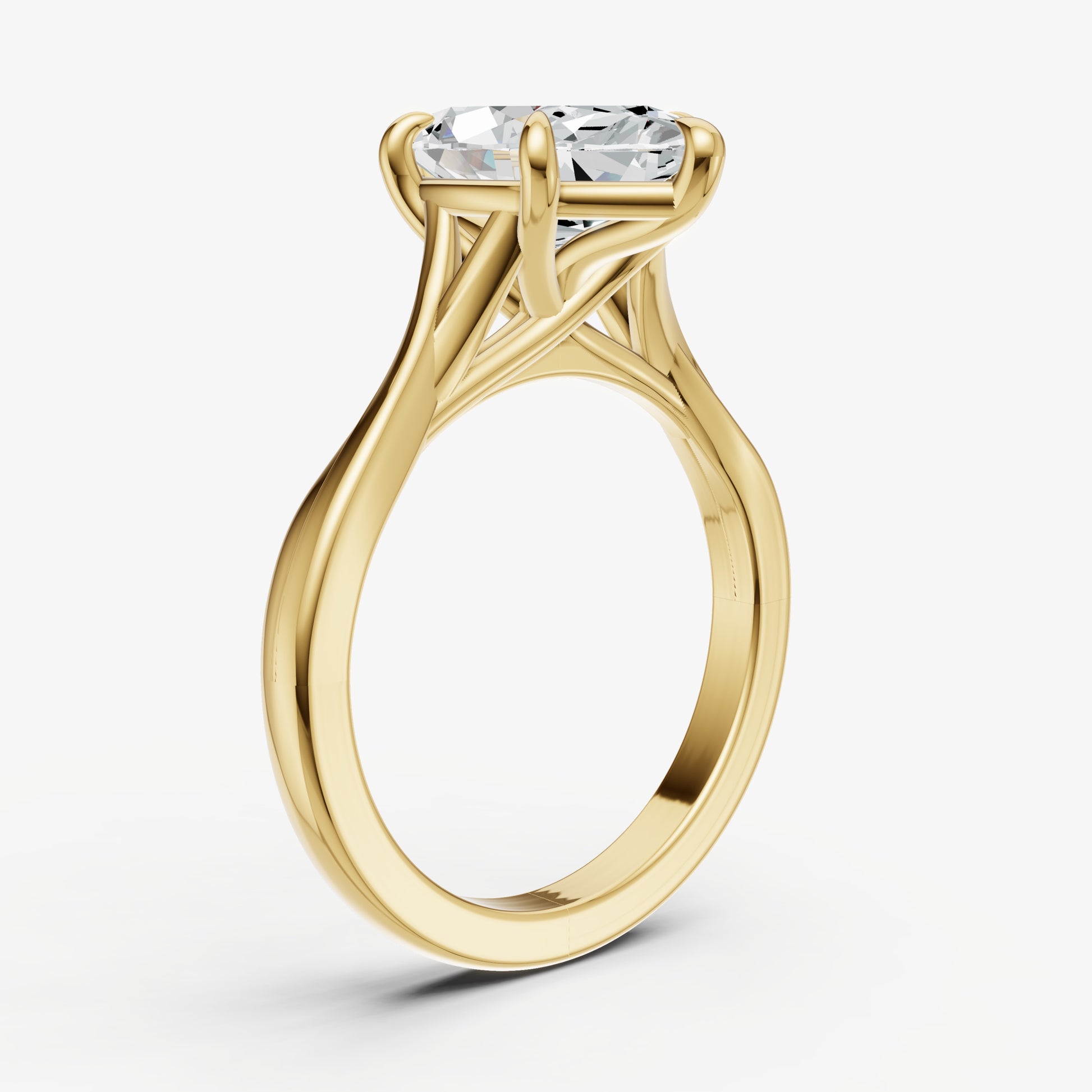 Marquise Twist Band Solitaire Engagement Ring