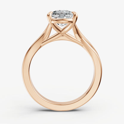 Old Miner Twist Band Solitaire Engagement Ring