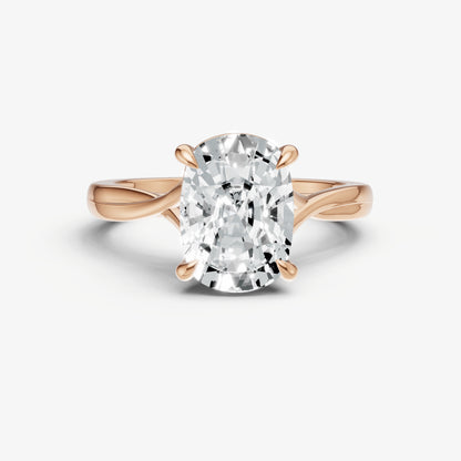 Old Miner Twist Band Solitaire Engagement Ring