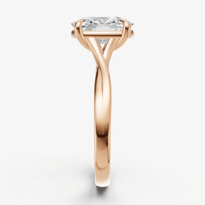Old Miner Twist Band Solitaire Engagement Ring