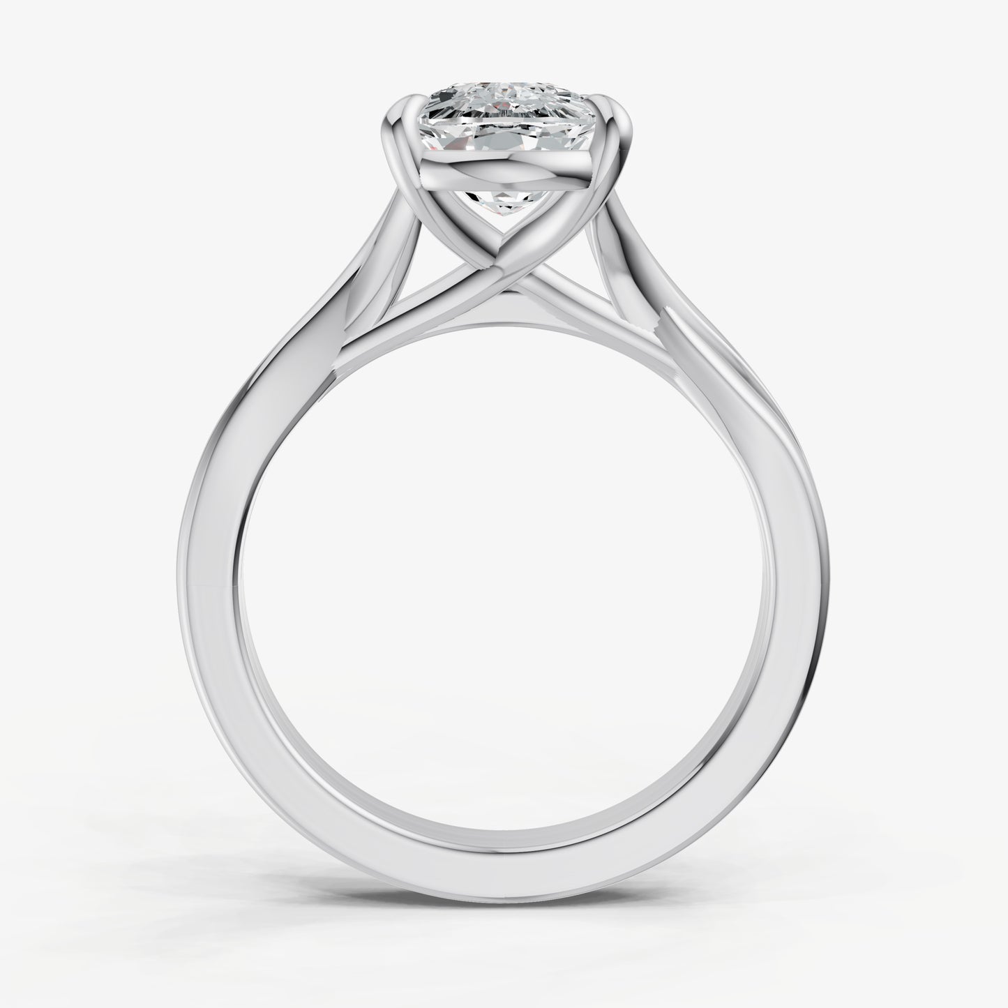 Old Miner Twist Band Solitaire Engagement Ring