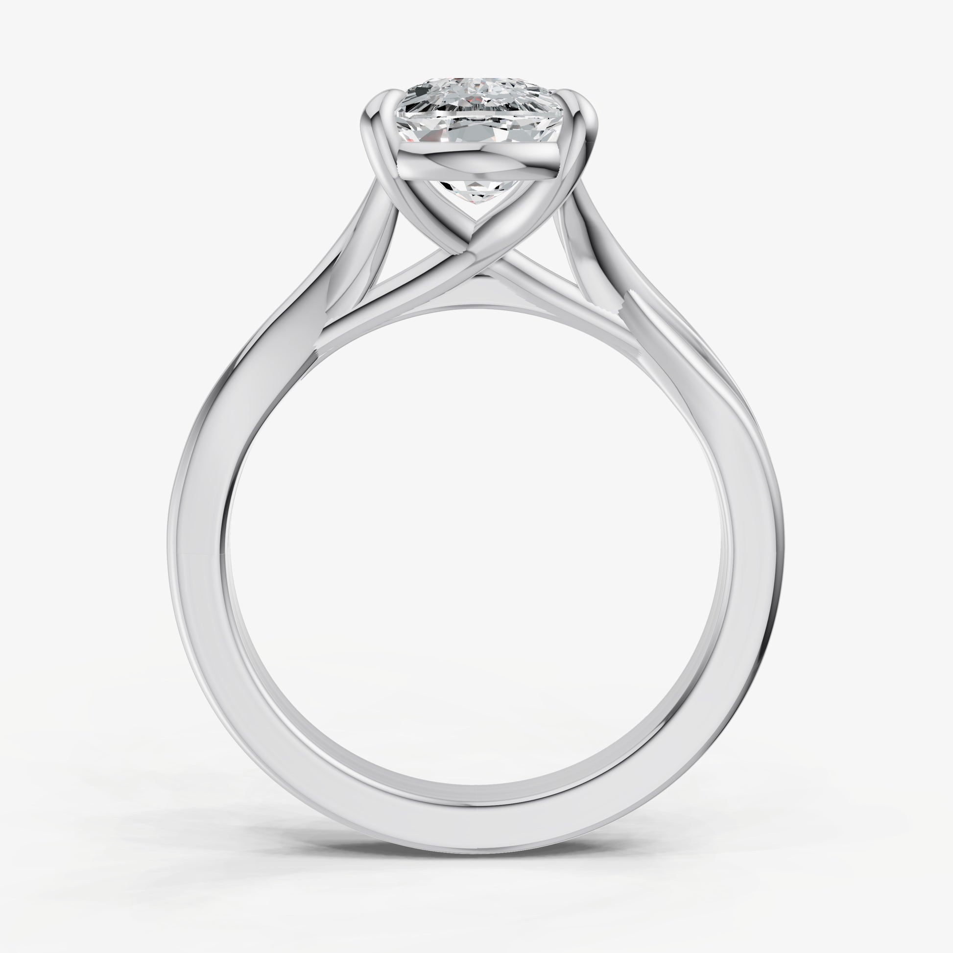 Old Miner Twist Band Solitaire Engagement Ring