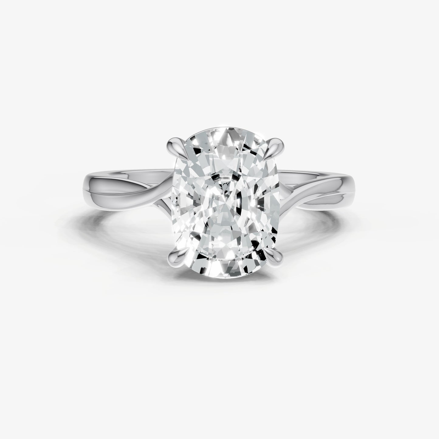 Old Miner Twist Band Solitaire Engagement Ring