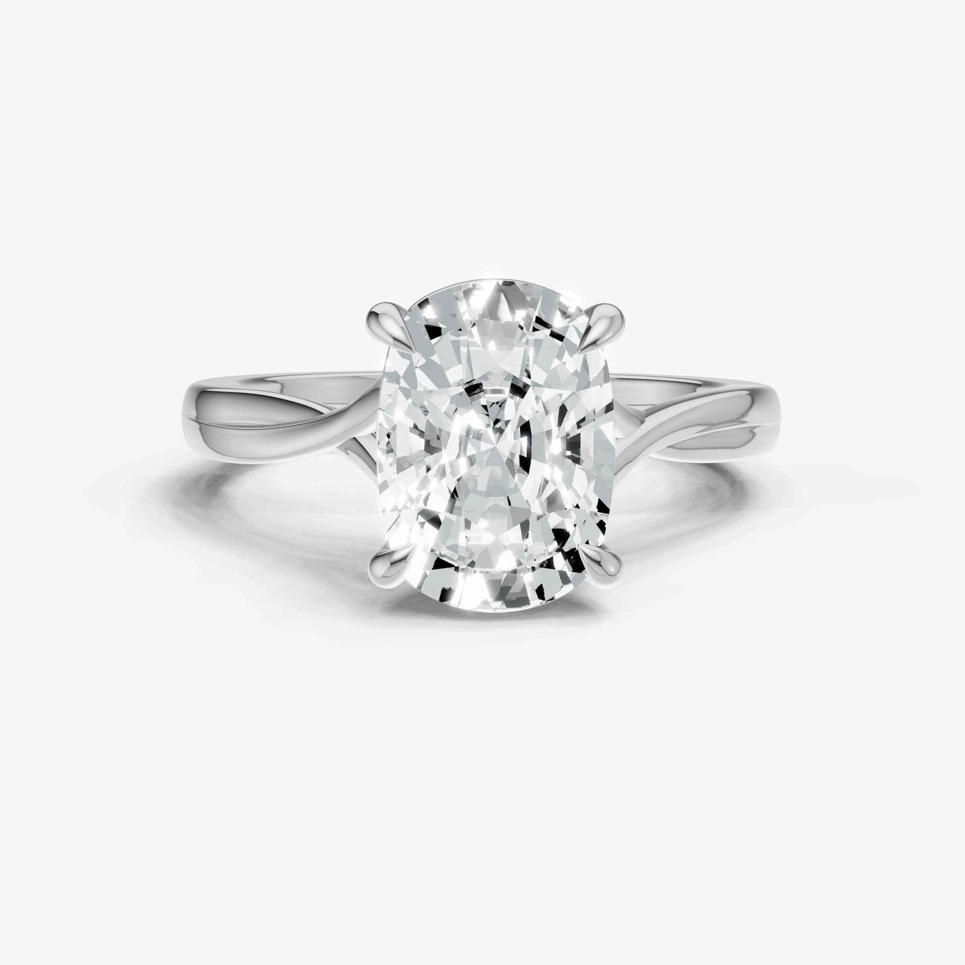 Old Miner Twist Band Solitaire Engagement Ring