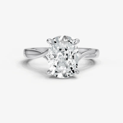 Old Miner Twist Band Solitaire Engagement Ring