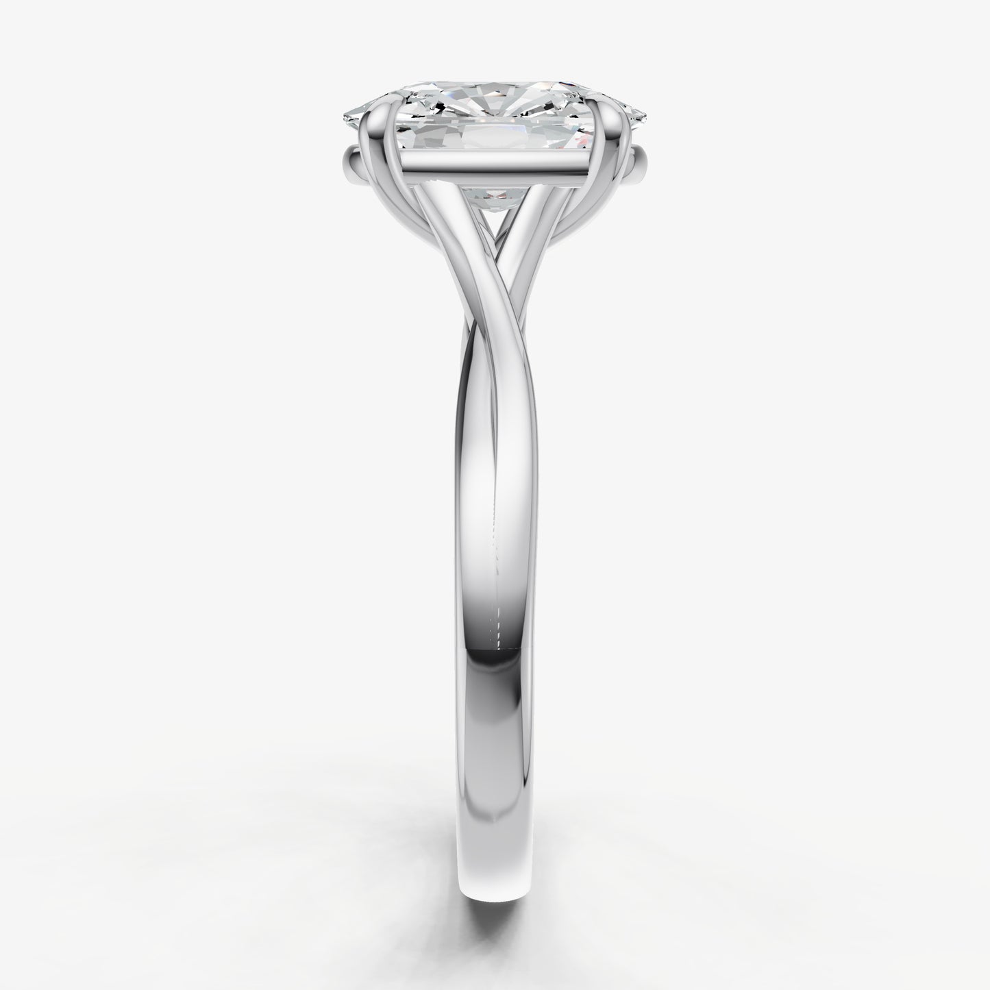 Old Miner Twist Band Solitaire Engagement Ring