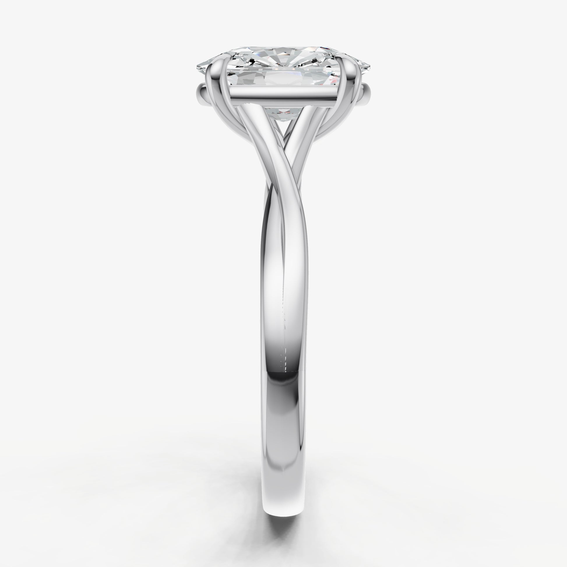 Old Miner Twist Band Solitaire Engagement Ring
