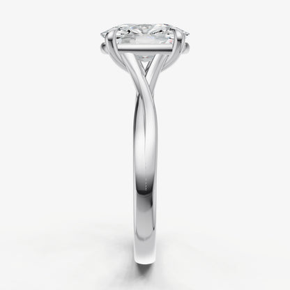 Old Miner Twist Band Solitaire Engagement Ring