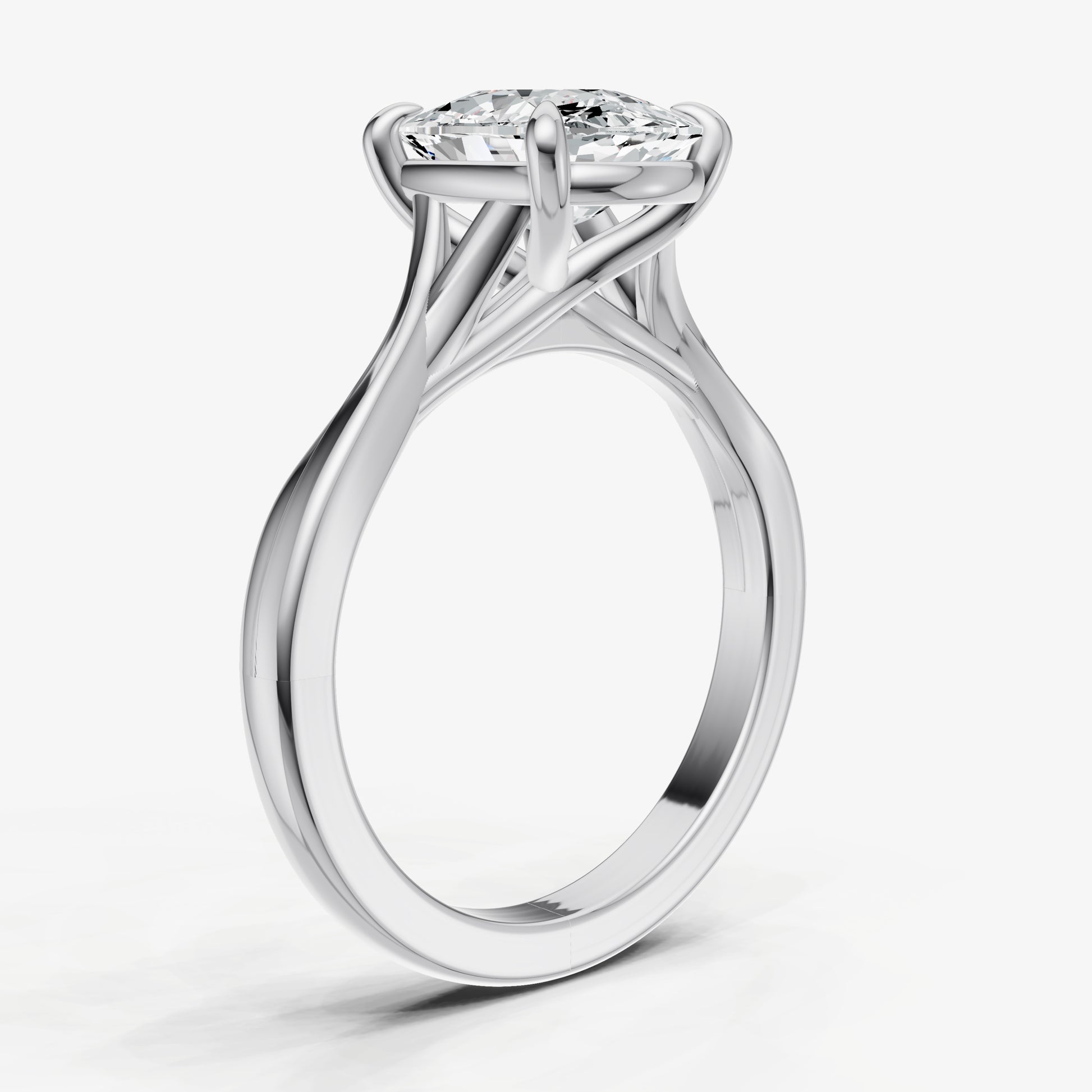 Old Miner Twist Band Solitaire Engagement Ring