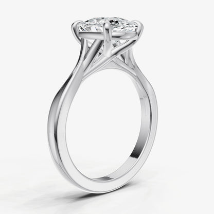Old Miner Twist Band Solitaire Engagement Ring